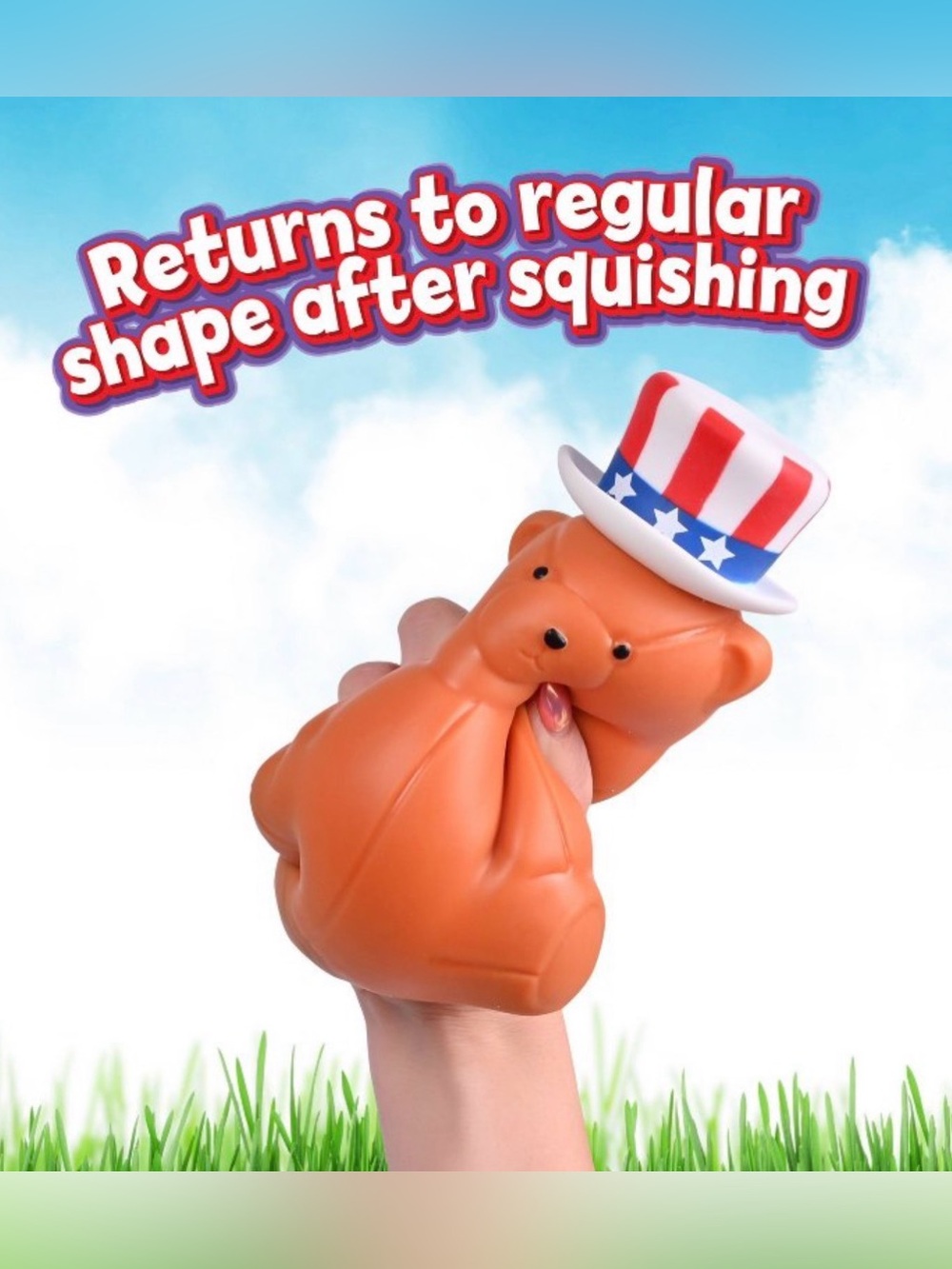 Limited Edition Americana Viral Patriotic Bear Squeezy - Picture 3 of 3